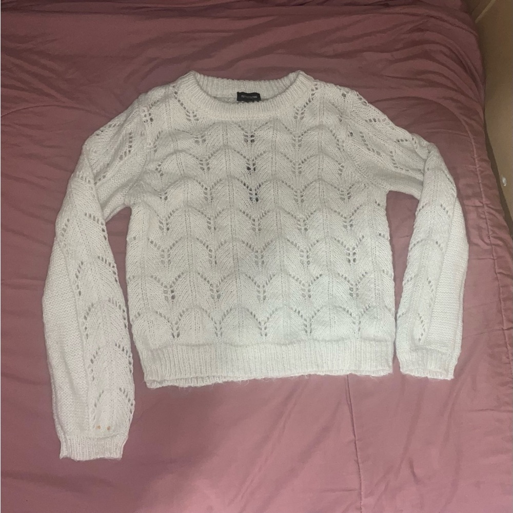 NWT pretty little thing knit cream/white sweater 🤍